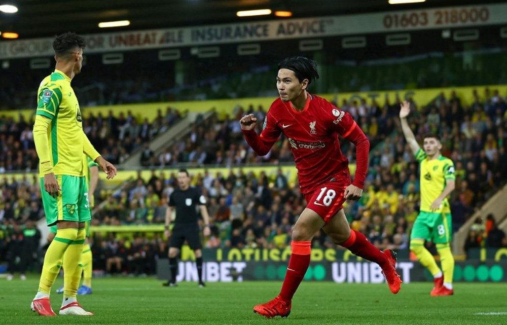 Liverpool fez bonita na EFL Cup sem seus atacantes usuais. AFP