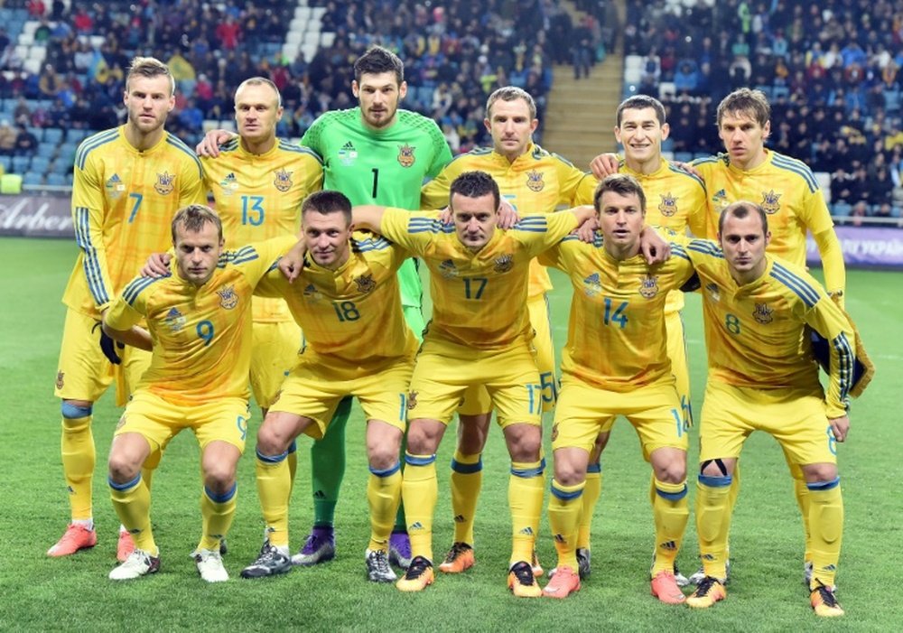 La sélection ukrainienne avant un match amical contre Chypre, le 24 mars 2016 à Odessa. AFP