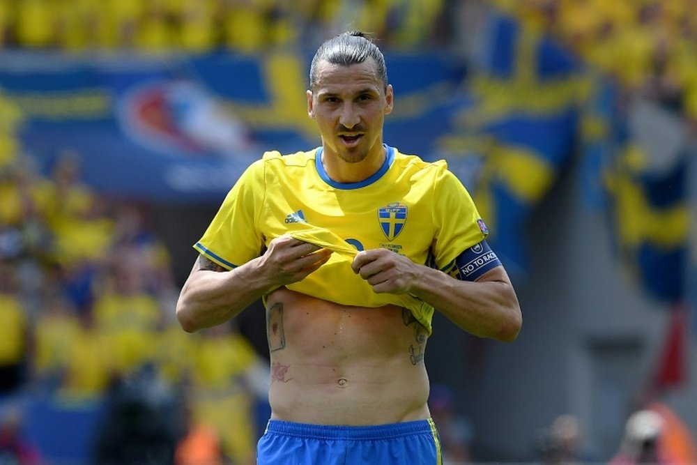 Zlatan Ibrahimovic, le 17 juin à Toulouse lors du match de poule de l'Euro-2016 Suède-Italie. AFP