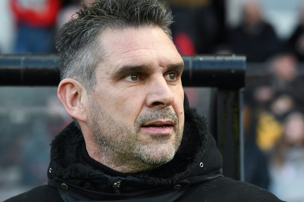 L'entraîneur de Guingamp Jocelyn Gourvennec suit le match contre Angers au Roudourou, le 23 février 2019