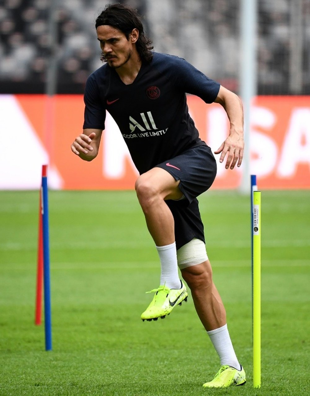 Cavani suffered an injury v Toulouse. AFP