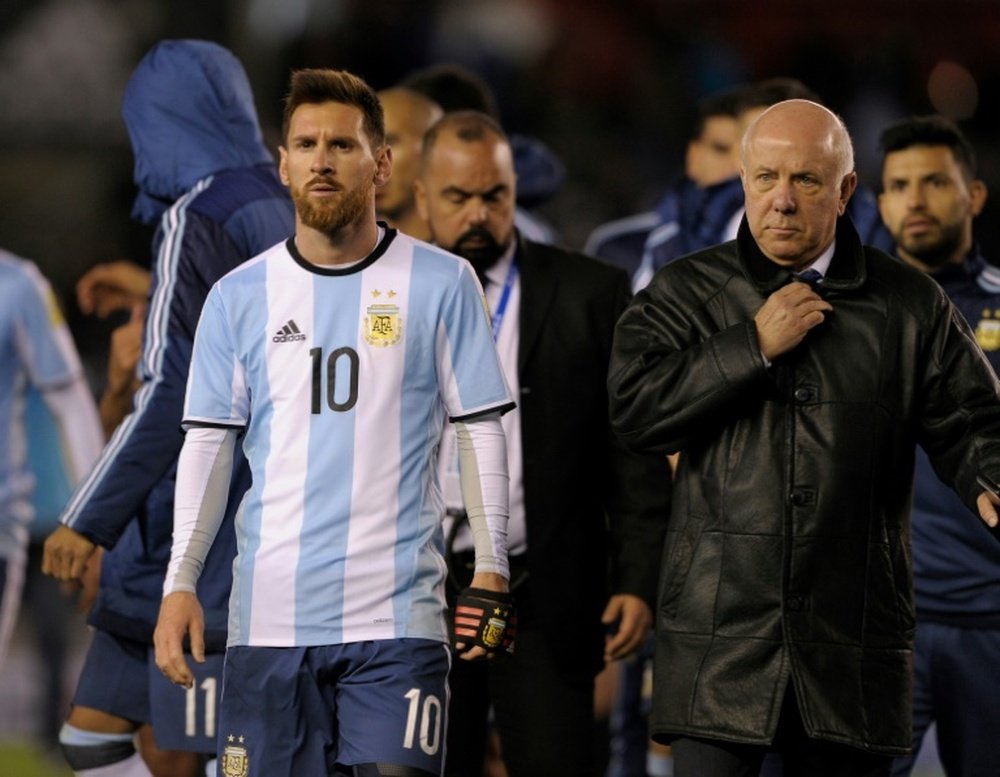 L'attaquant argentin Lionel Messi à la fin du match face au Venezuela en qualif du Mondial-2018. AFP
