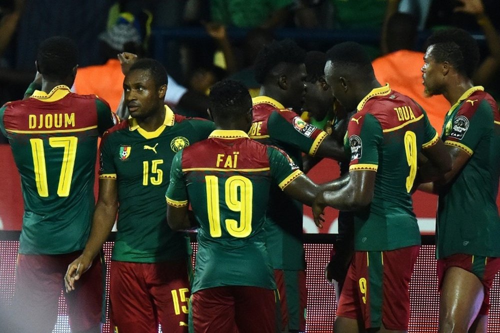 Le Cameroun vainqueur du Ghana en demi-finale de la CAN-2017, le 2 février à Franceville. AFP