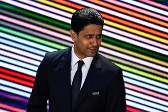 Nasser Al-Khelaifi mostrou total confiança em Luis Enrique. AFP