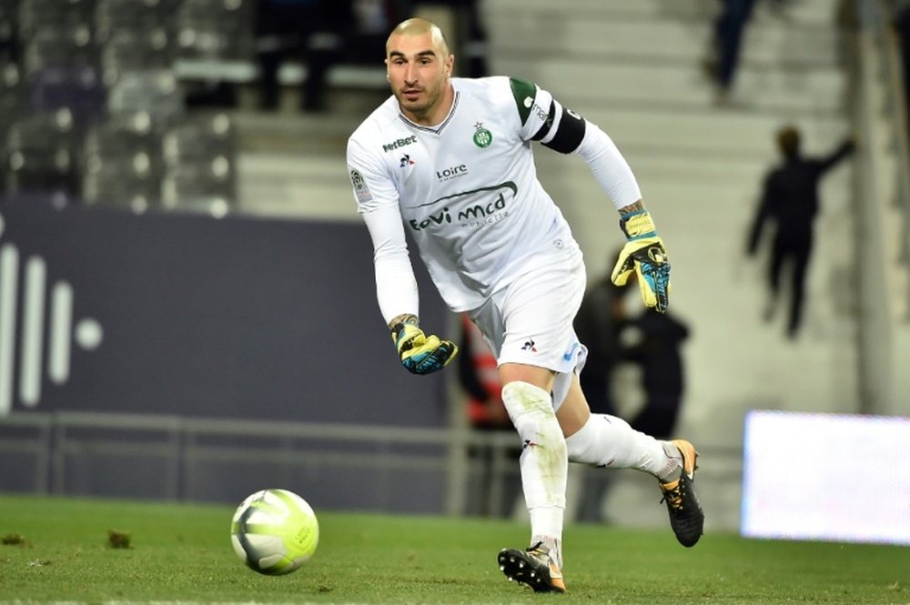 Le gardien de Saint-Etienne Stéphane Ruffier lors du match face à Toulouse. AFP