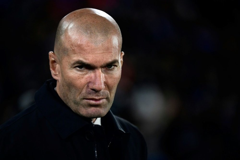 La savon de Zidane à ses joueurs à la mi-temps. AFP