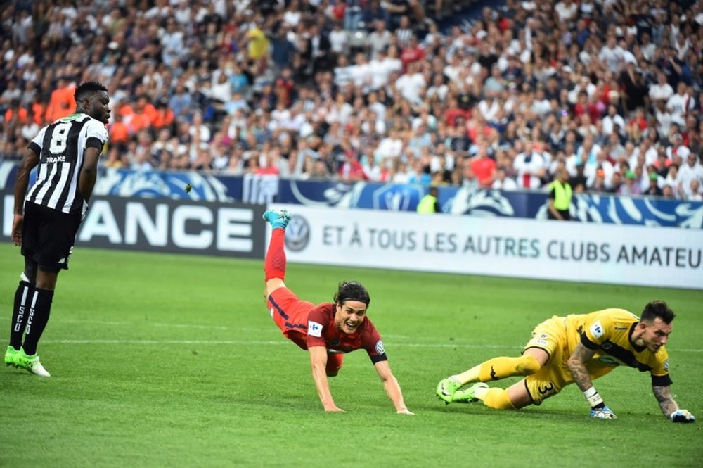 L'attaquant du PSG Edinson Cavani lors de la finale de la Coupe de France face à Angers. AFP