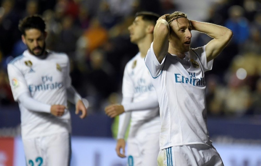 Modric vient de manquer une occasion de but contre Levante . AFP