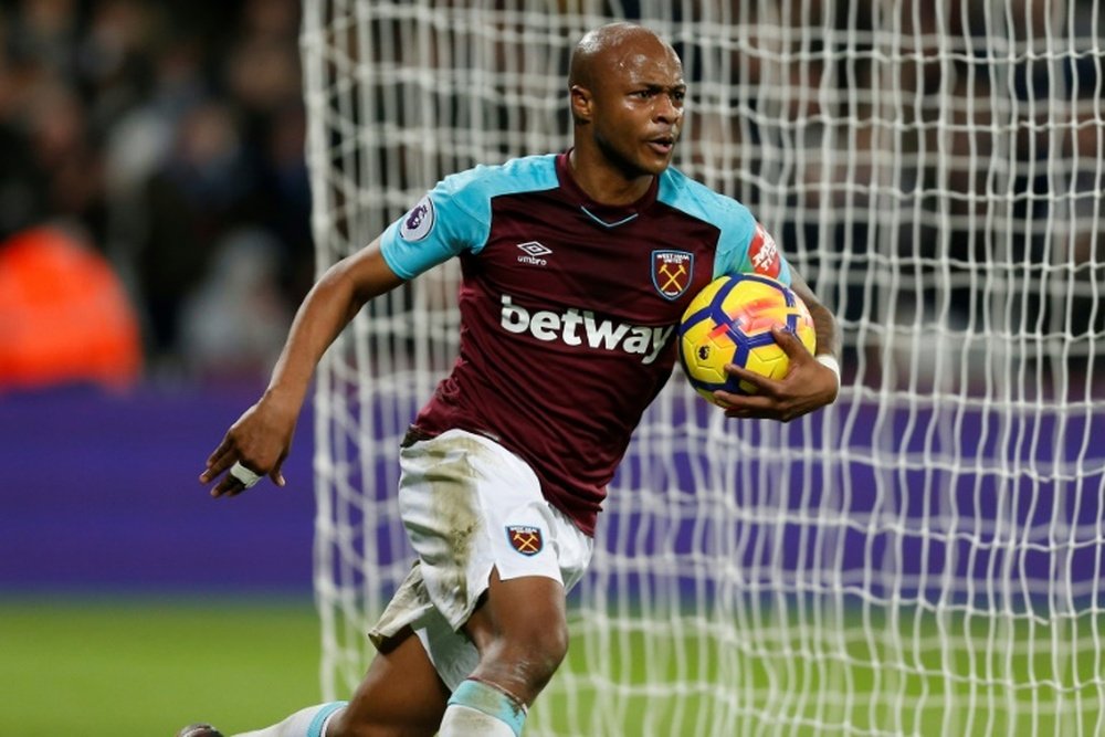 Ayew scored 9 goals in 43 games for the Hammers. AFP