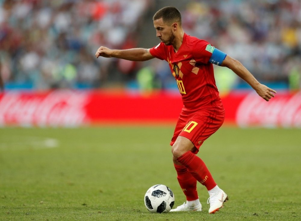 Hazard marcó dos goles ante Túnez. AFP