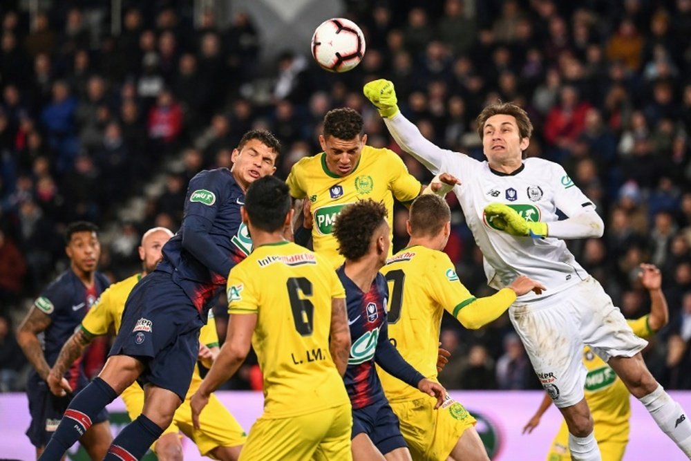 Bagarre entre supporters de Nantes et du PSG avant le match. AFP