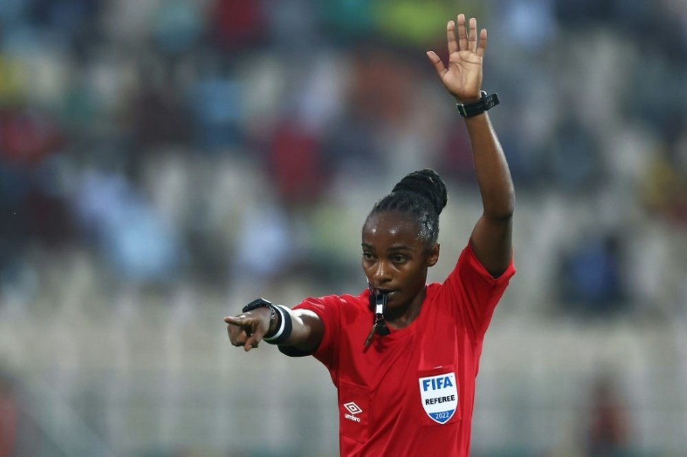 Salima Mukansanga suffered offensive chanting while refereeing a game. AFP