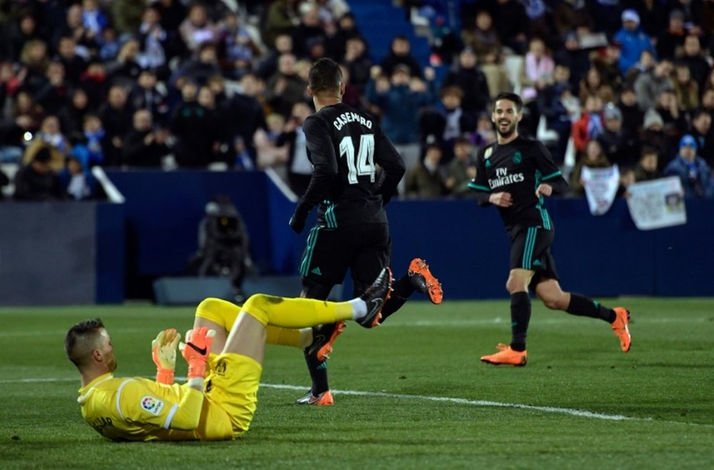 El Madrid se llevó los puntos sin despeinarse. AFP