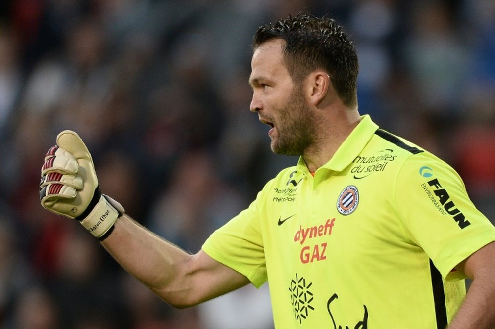 Geoffrey Jourdren dans le but de Montpellier face à Rennes au Roazhon Park, le 15 août 2015