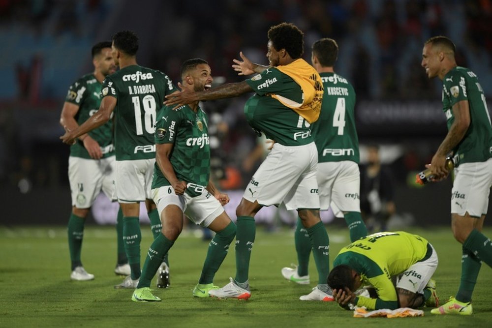 La joie des joueurs de Palmeiras vainqueurs de la Copa Libertadores. AFP