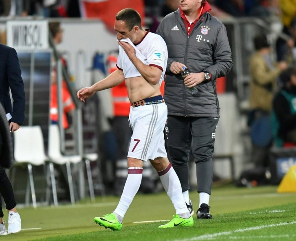 Ribéry déçu après la défaite du Bayern contre Hoffenheim. AFP