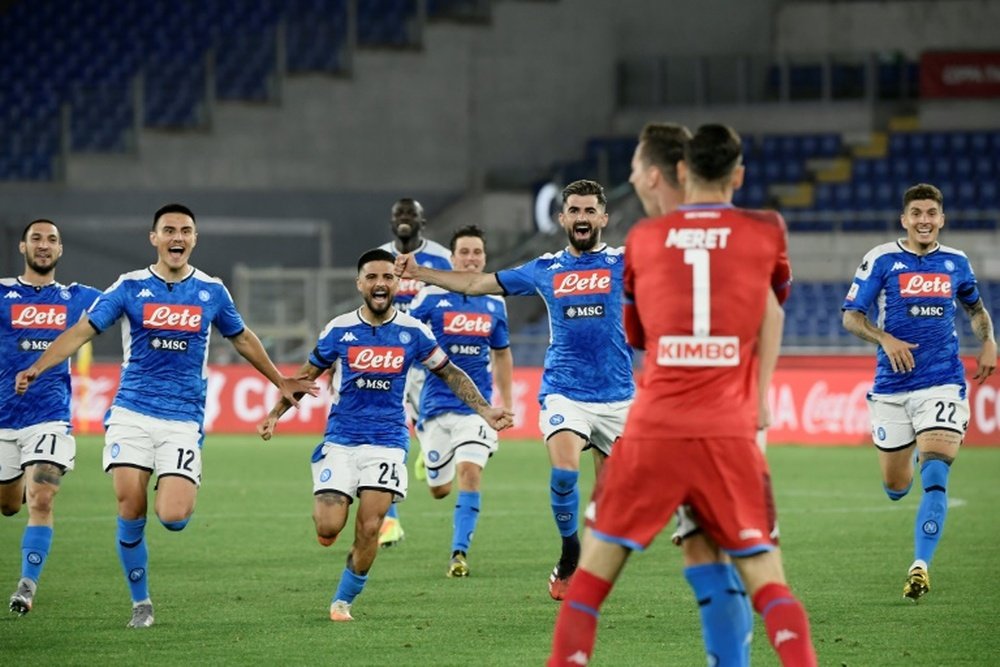 El Nápoles ganó su sexta Coppa Italia. AFP