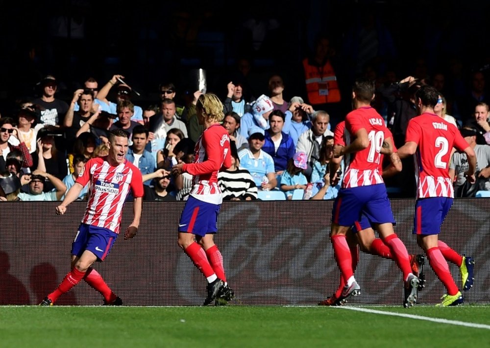 L'attaquant de l'Atletico Madrid Kevin Gameiro unique buteur face au Celta Vigo. AFP