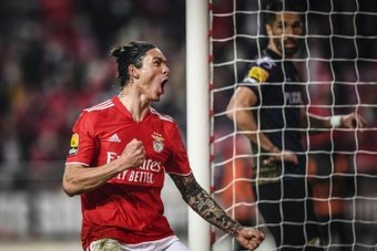 Darwin Núñez volvió a marcar de forma clave para el Benfica. AFP
