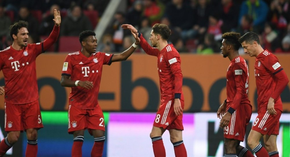 Coman marcó dos goles y Alaba hizo el tercero. AFP