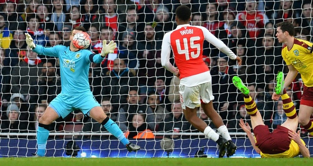 Le gardien Tom Heaton lors du match Arsenal-Burnley en Coupe dAngleterre, le 30 janvier 2016. AFP