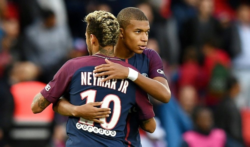 Marquinhos believes Neymar will be crucial in Mbappe's development at PSG. AFP