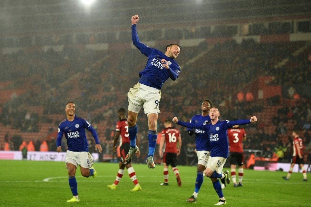 O Leicester massacrou o Southampton por 9 a 0. AFP