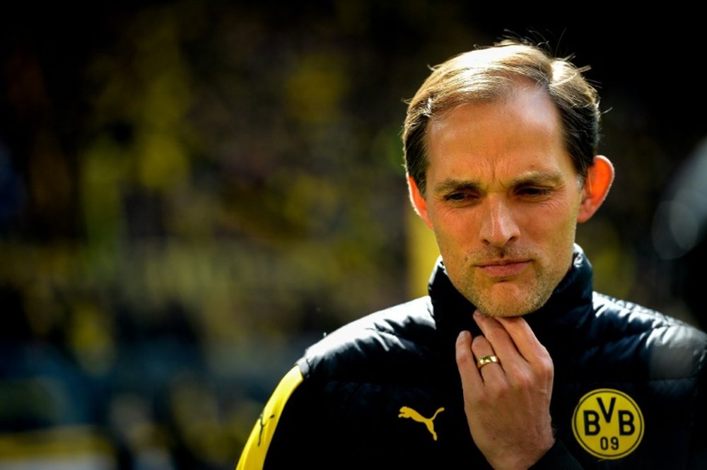 L'entraîneur de Dortmund Thomas Tuchel suit le match contre Cologne. AFP
