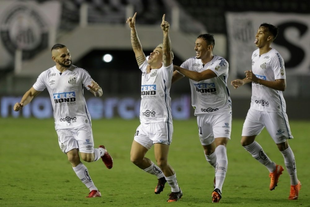 Pinchazos de Palmeiras y Santos antes de la finalísima. AFP