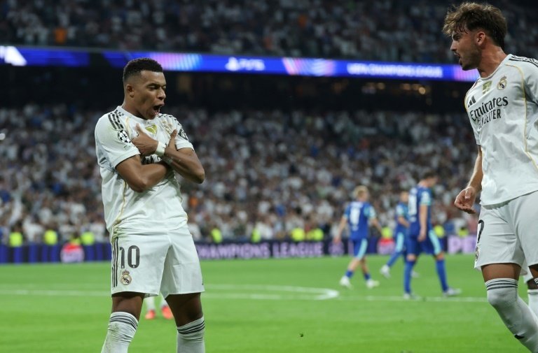 Kylian Mbappe was named MOTM in Real Madrid's 2-1 victory over Olympique Marseille. AFP