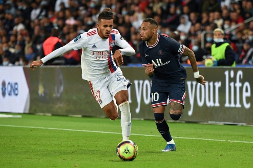 Neymar durant la rencontre de Ligue 1 entre le PSG et Lyon. AFP