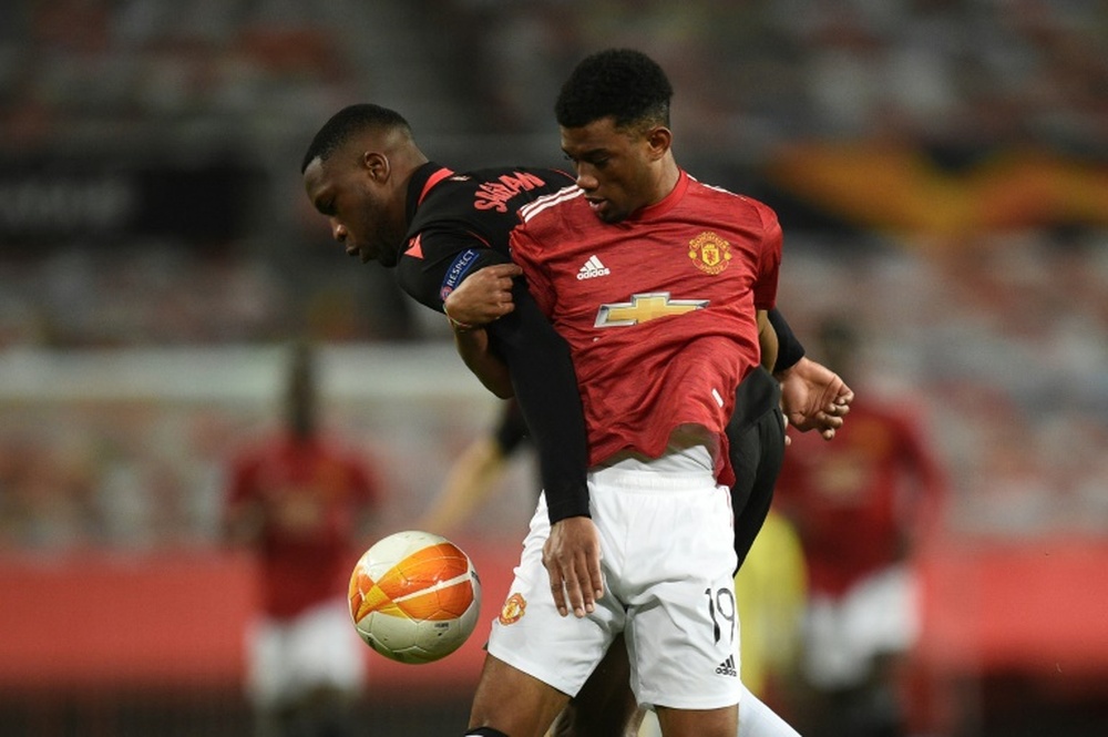 Amad Diallo tiene un pie fuera del Manchester United.AFP