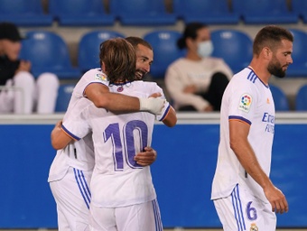 Benzema y Modric descansarán ante el Alcoyano. AFP