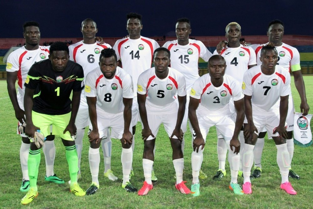 L'équipe nationale du Kenya, les Harambee Stars, avant un match contre l'Ile Maurice. AFP