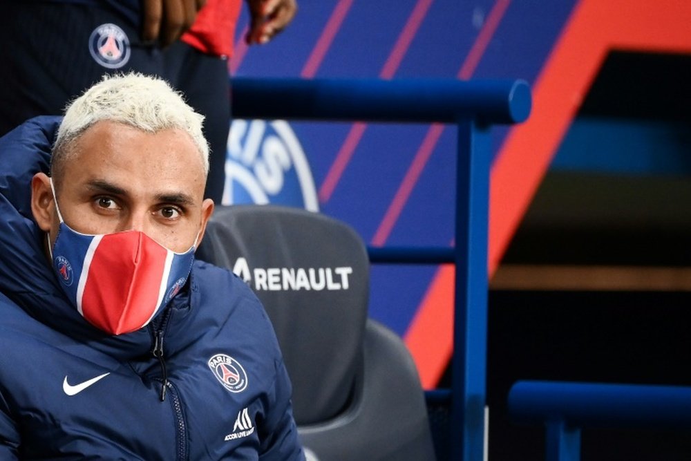 Keylor Navas en conférence de presse. AFP