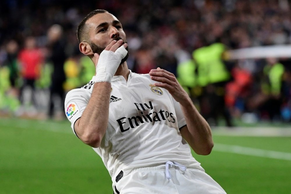 Benzema scored a sensational late winner to sink Huesca. AFP