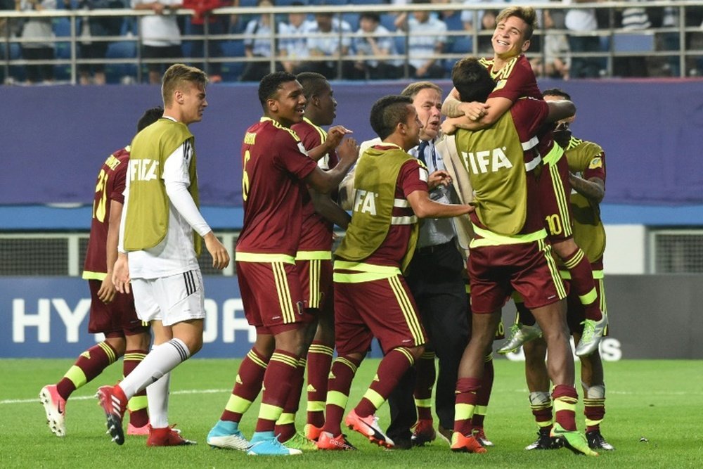 L'équipe vénézuélienne, victorieuse de l'Uruguay en demi-finales du Mondial des moins de 20 ans. AFP