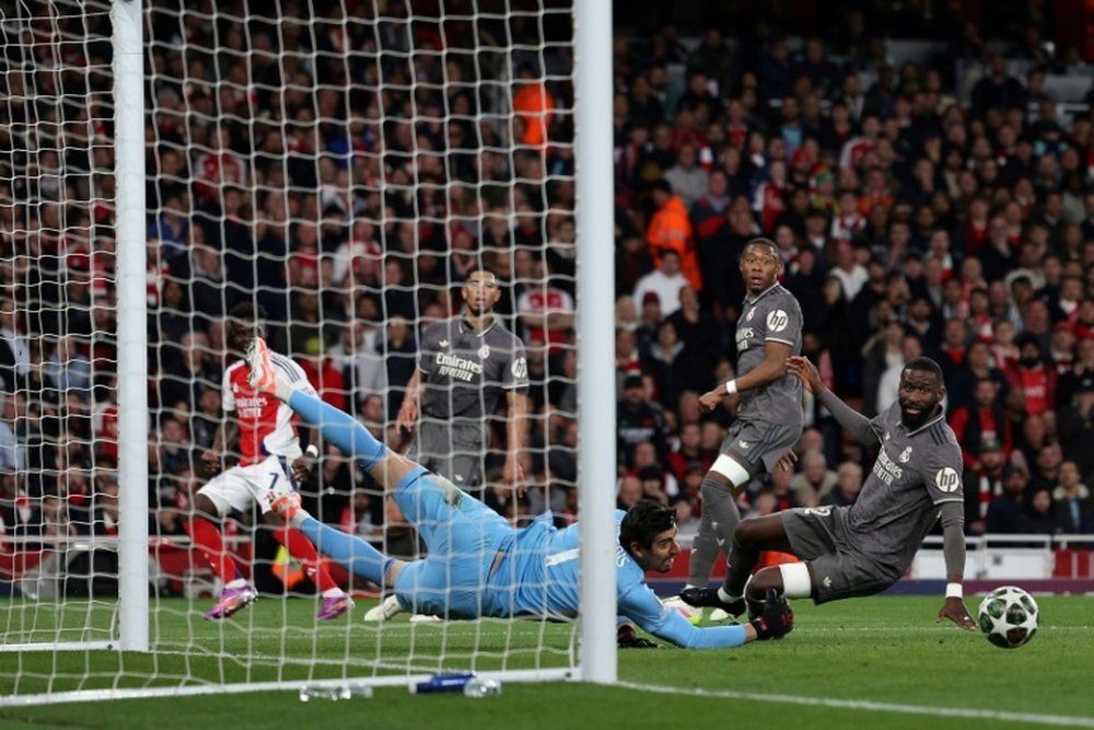 Courtois criticised his side's second-half performance against Arsenal. AFP