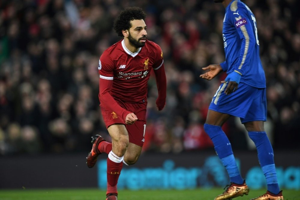 Salah shines as Liverpool down Leicester. AFP