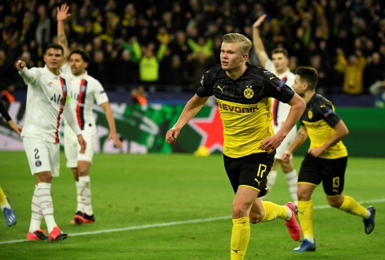 Erling Haaland will miss Dortmund's trip to Paderborn. AFP