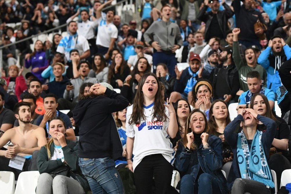 Les supporters de l'Olympique de Marseille durant le match contre Salzbourg. AFP