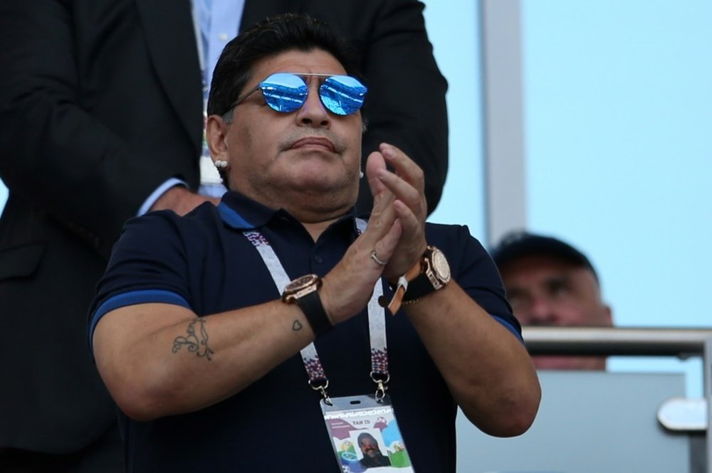 Maradona volvió a Argentina. AFP