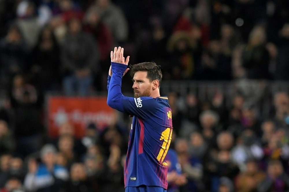 La star du FC Barcelone Lionel Messi lors de la réception du Celta Vigo au Camp Nou. AFP