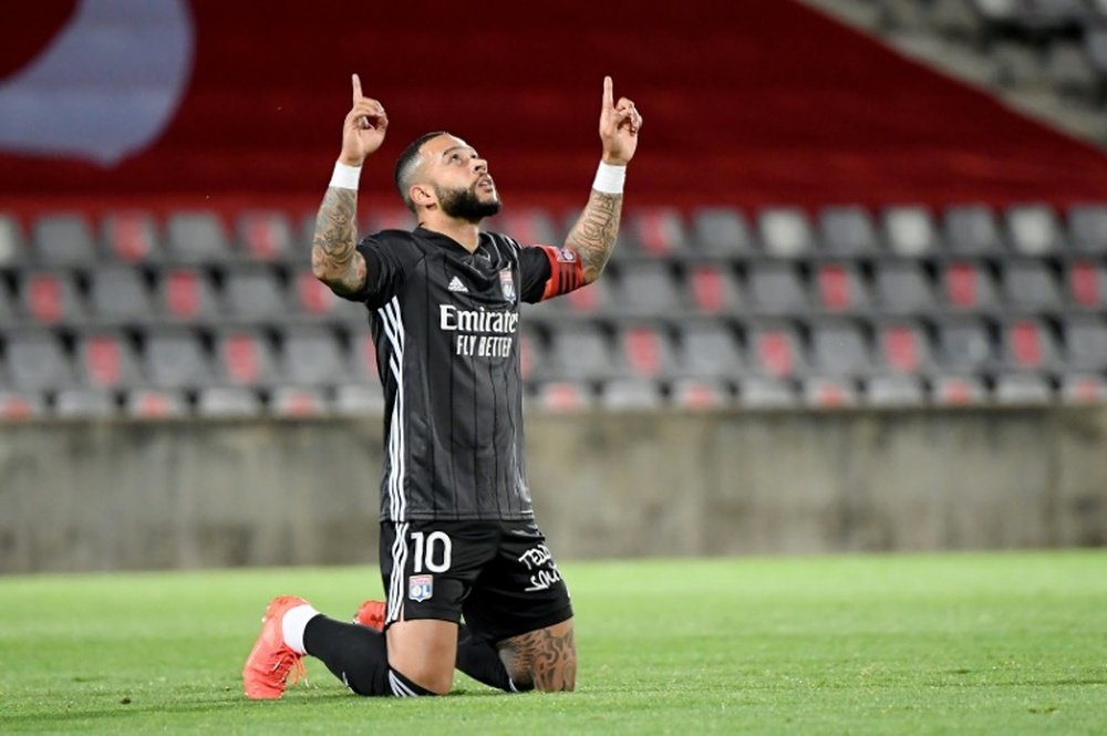Le dernier but de Memphis Depay avec Lyon. afp
