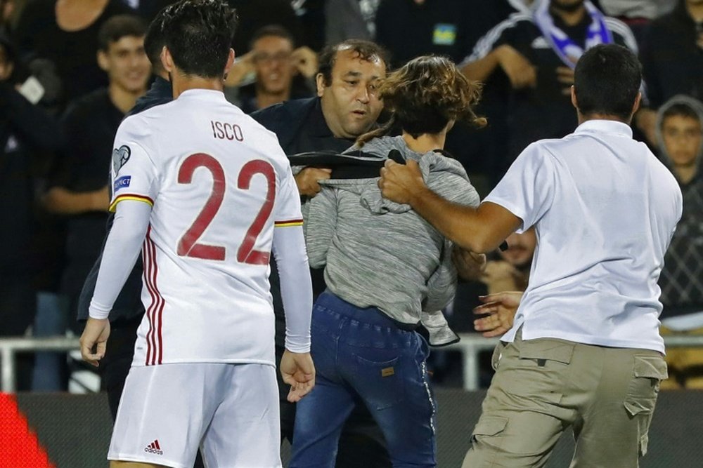 Israel police dismiss report of knife incident at Spain match. AFP