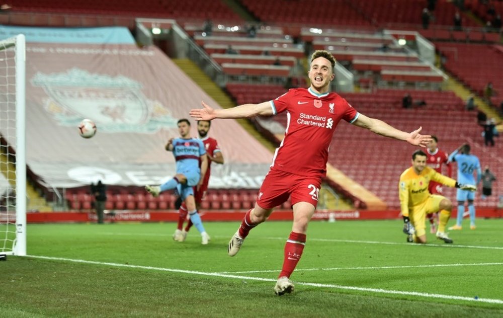 Deigo Jota has enjoyed good form at Liverpool. AFP