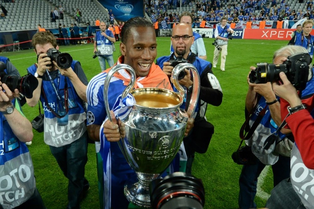 Drogba rememoró su título de la Champions League en 2012. AFP