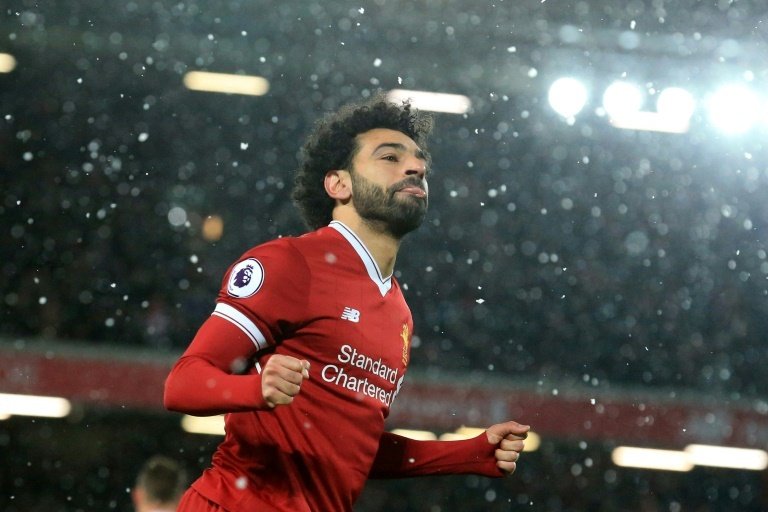Salah was the player of the month for March. AFP