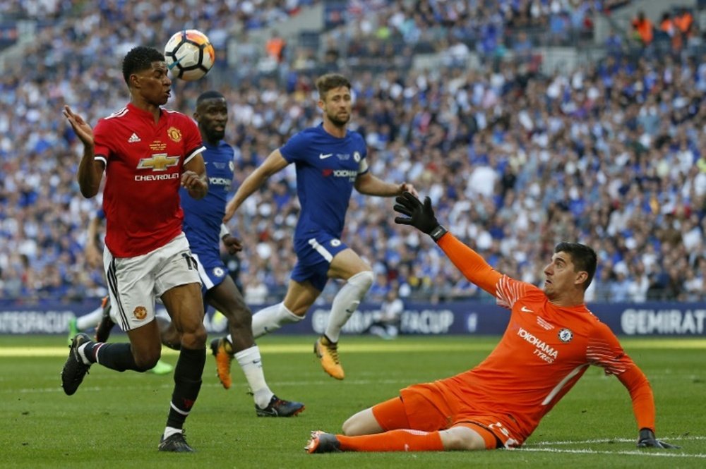 Courtois was one of Chelsea's best players in the final. AFP
