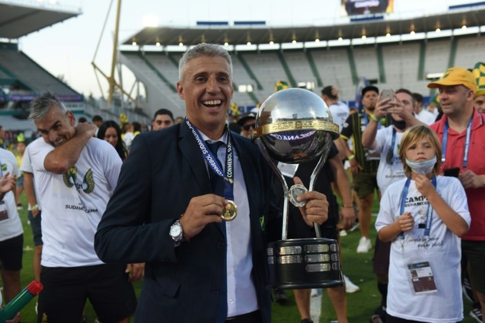Defensa y Justicia ganó la Sudamericana el 23 de enero de 2021. AFP
